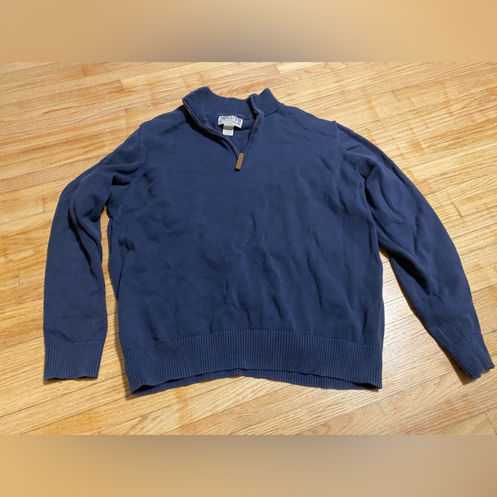 DULUTH Trading Co 1/4 zip sweater, navy, XL